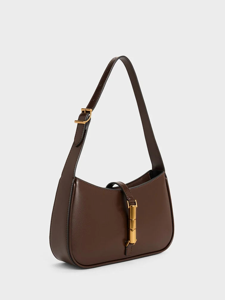 Golden Buckle Shoulder HandBag